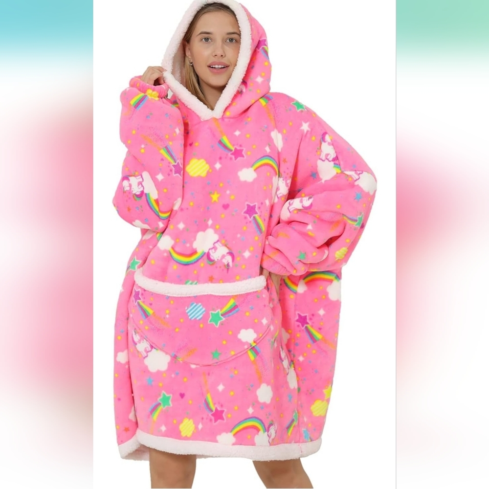Wearable Blanket Hoodie Oversized Hooded Blanket for Women Super Soft Comfy